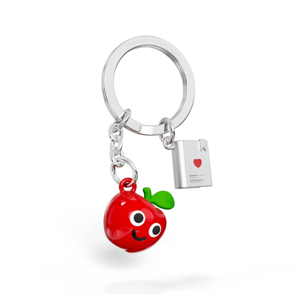 Apple & Book Keychain