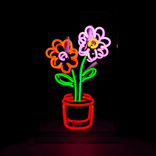 "Flowers In Pot" Große Leuchtreklame
