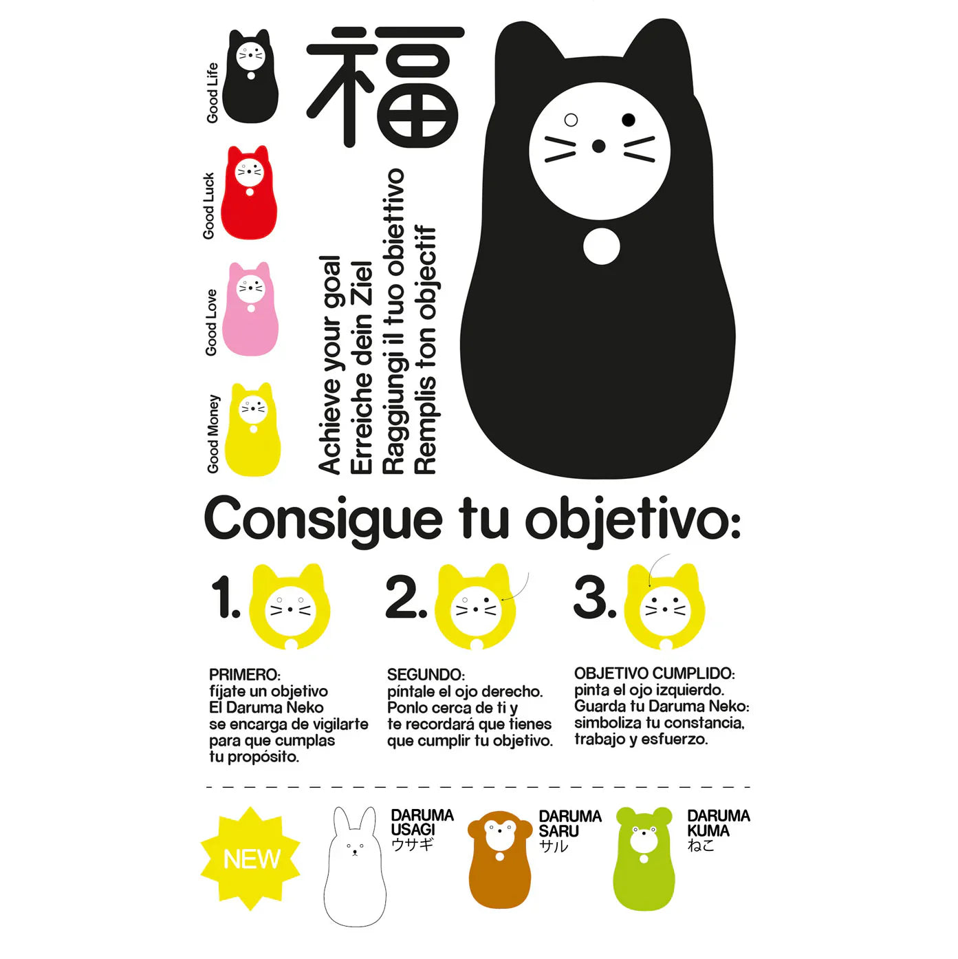 Chat Daruma Rouge “Chance”