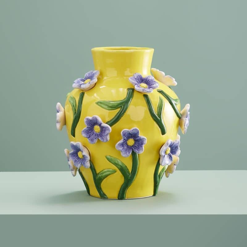 Mr. Flowers Vase, Dolomite Yellow, 23 x 23 x 26 cm