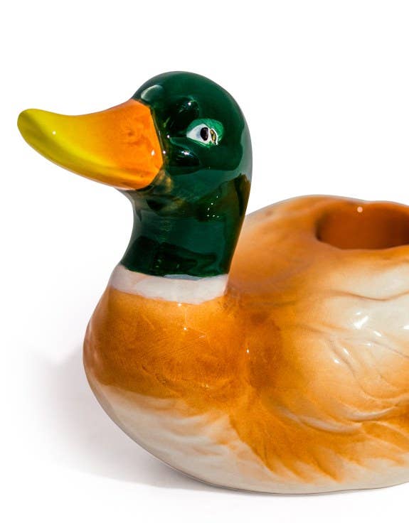 Bougeoir en céramique Canard Colvert