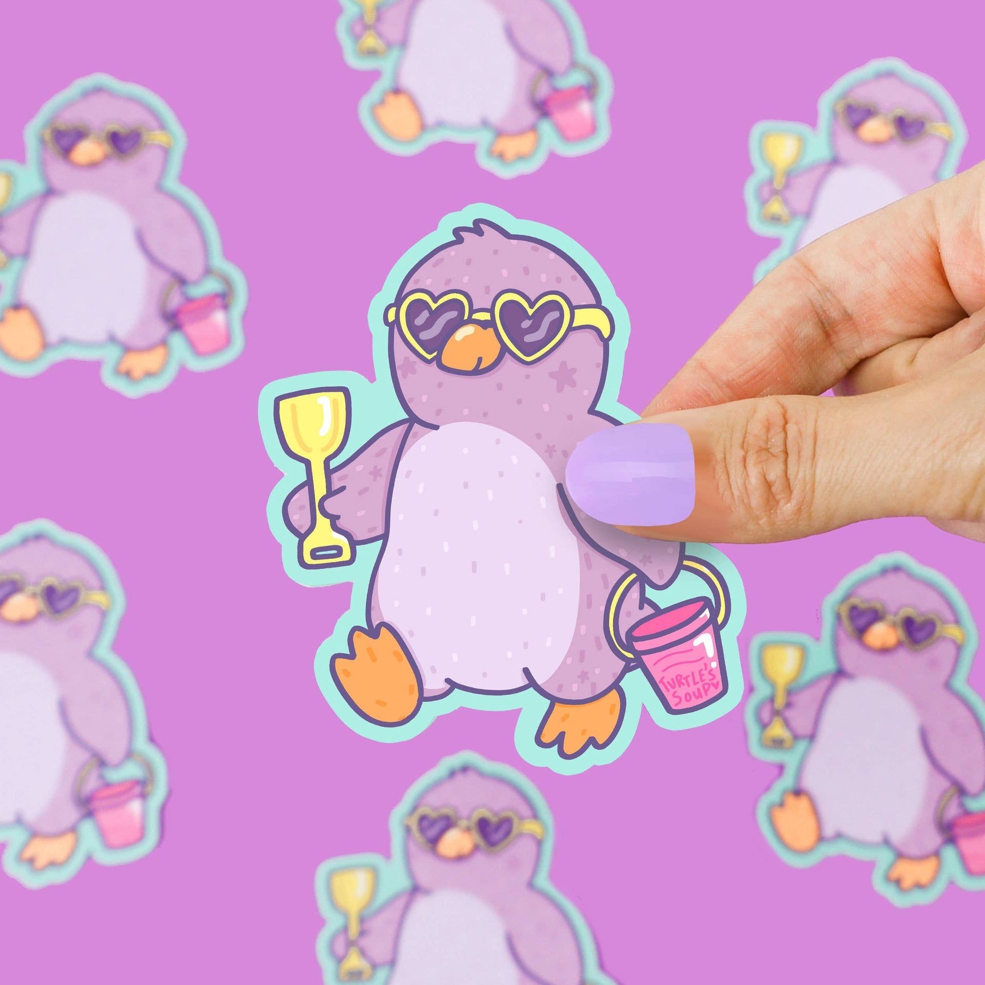 Pinguin am Strand Sticker