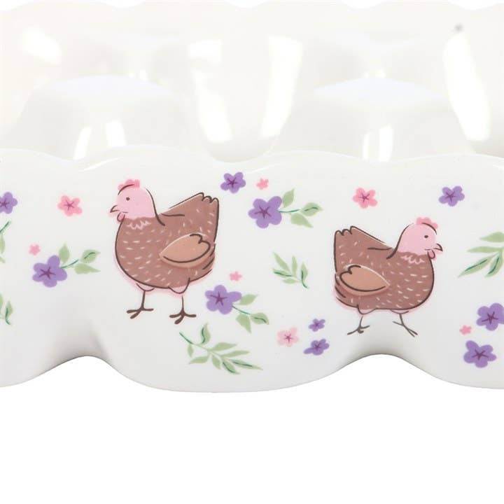 Porte-œufs en Céramique avec Motif Poule Florale Something Different – vue produit 3