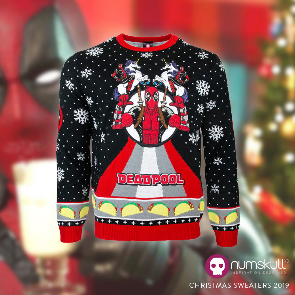 Pull de Noël Deadpool Licorne