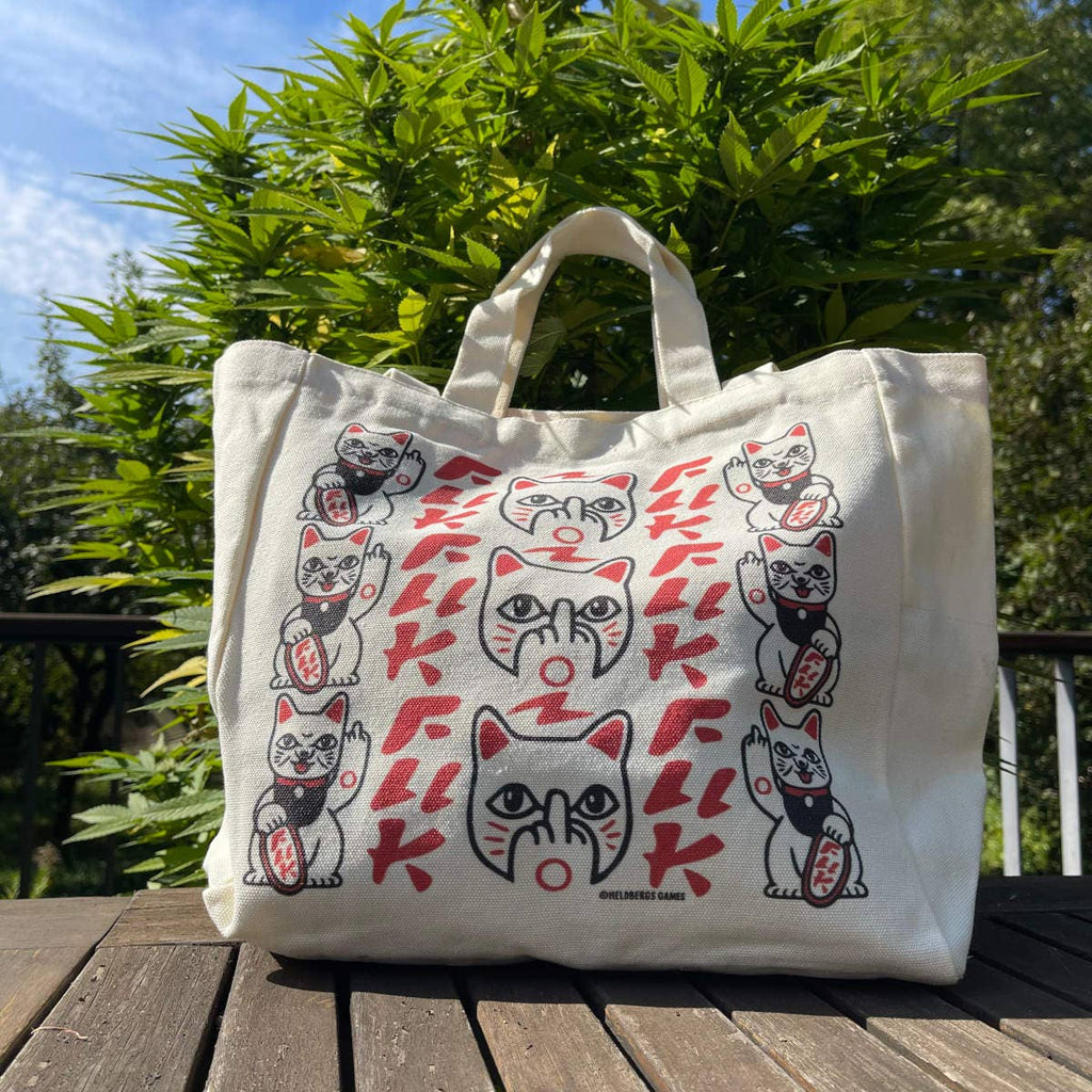 tote bag fuck you maneki neko heldbergs games 