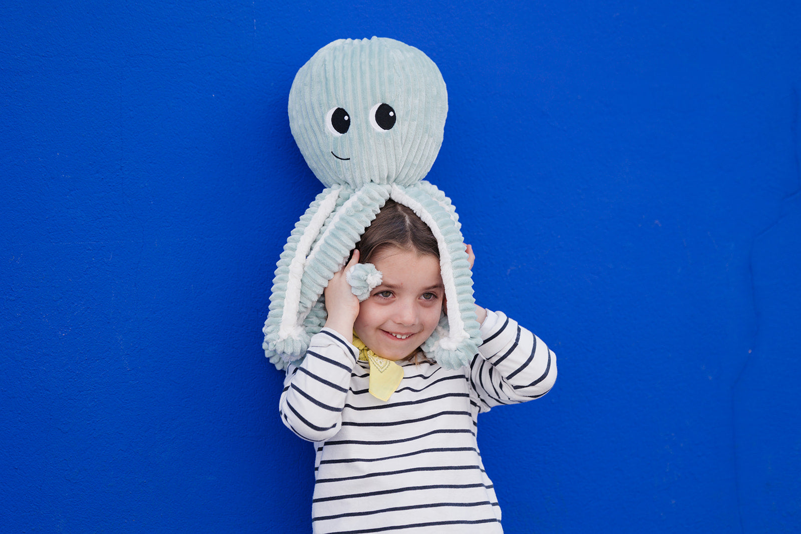 Peluche pieuvre Filou maman et son bébé menthe – Les Ptipotos – vue 7