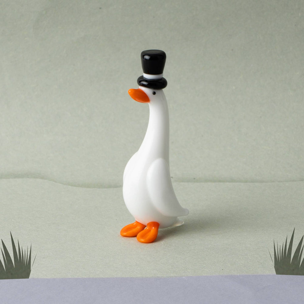 Figurine en verre Canard Gentleman