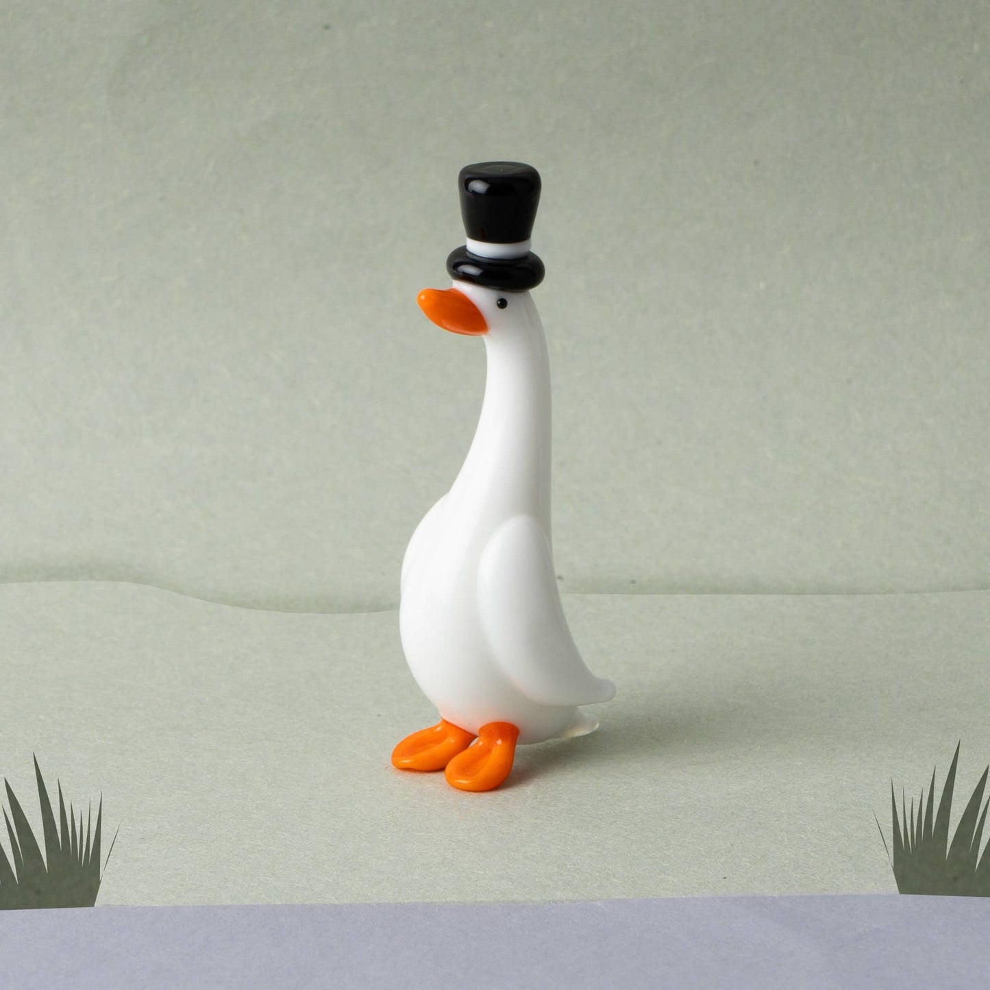 Figurine en verre Canard Gentleman