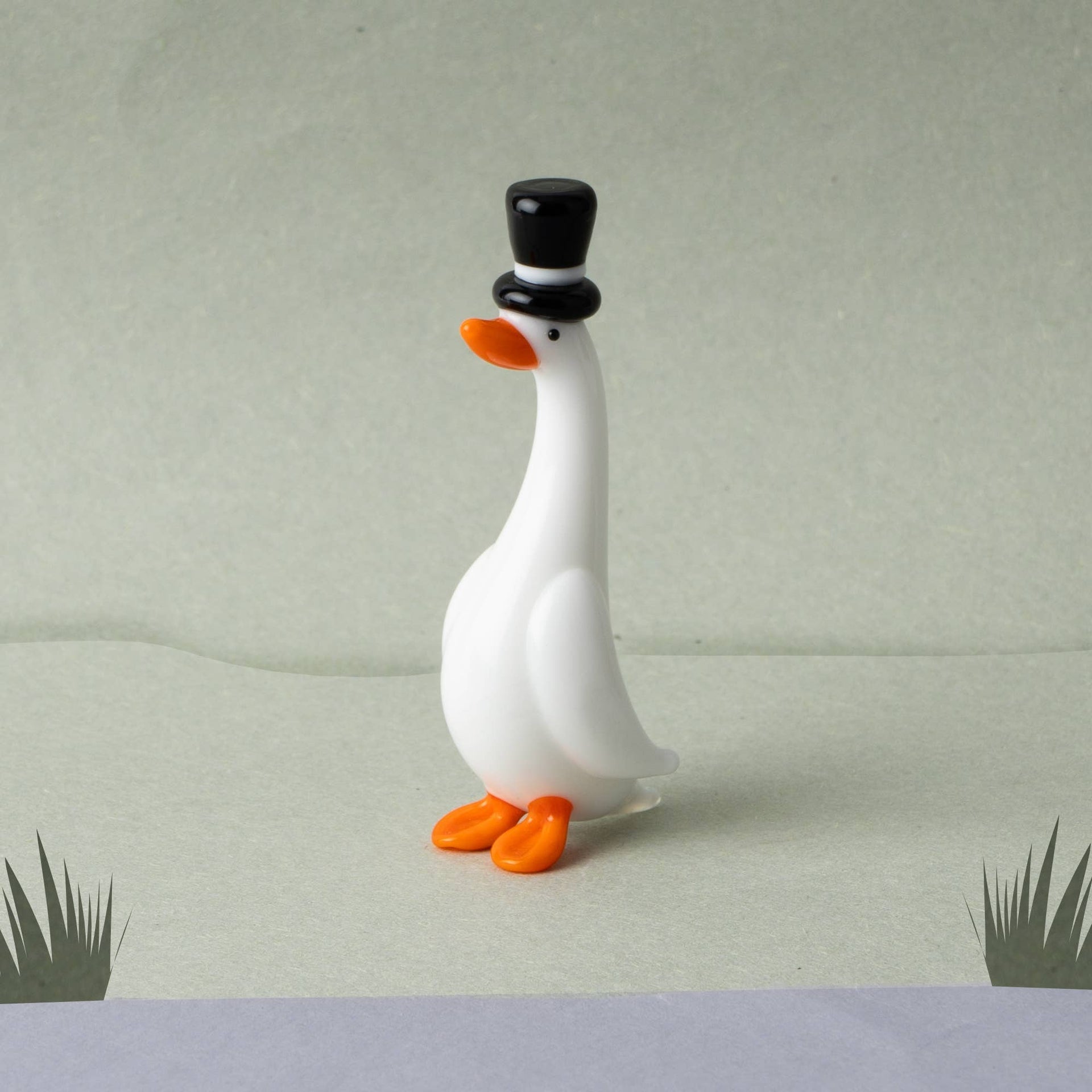Figurine en verre Canard Gentleman