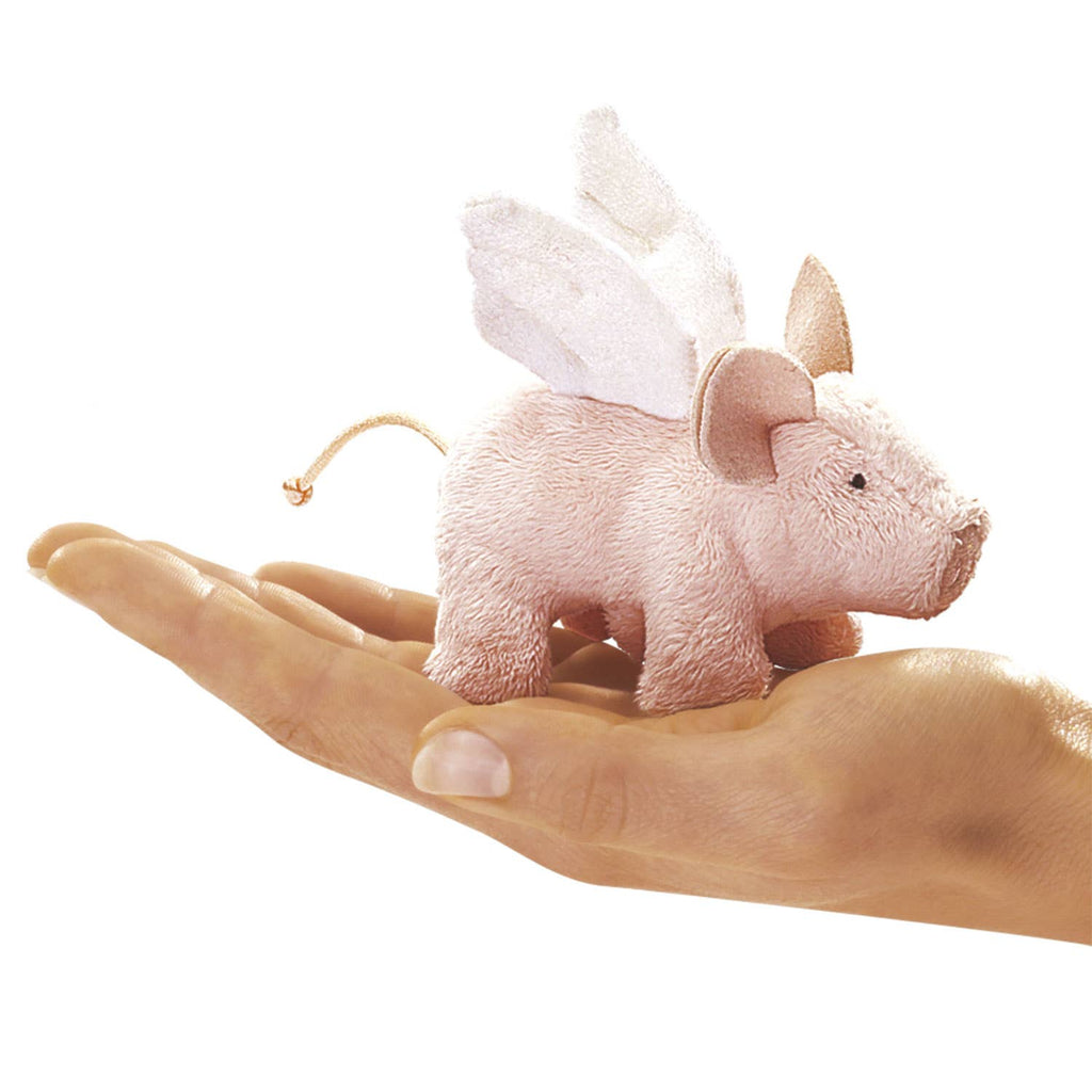 Marionnette à doigt Mini Cochon avec ailes Folkmanis réaliste