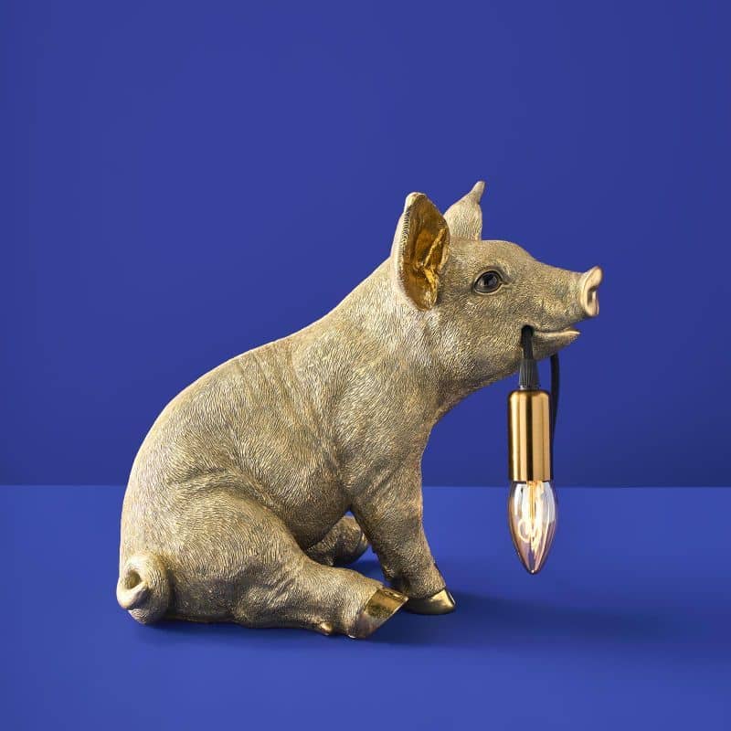 Golden Pig Table Lamp