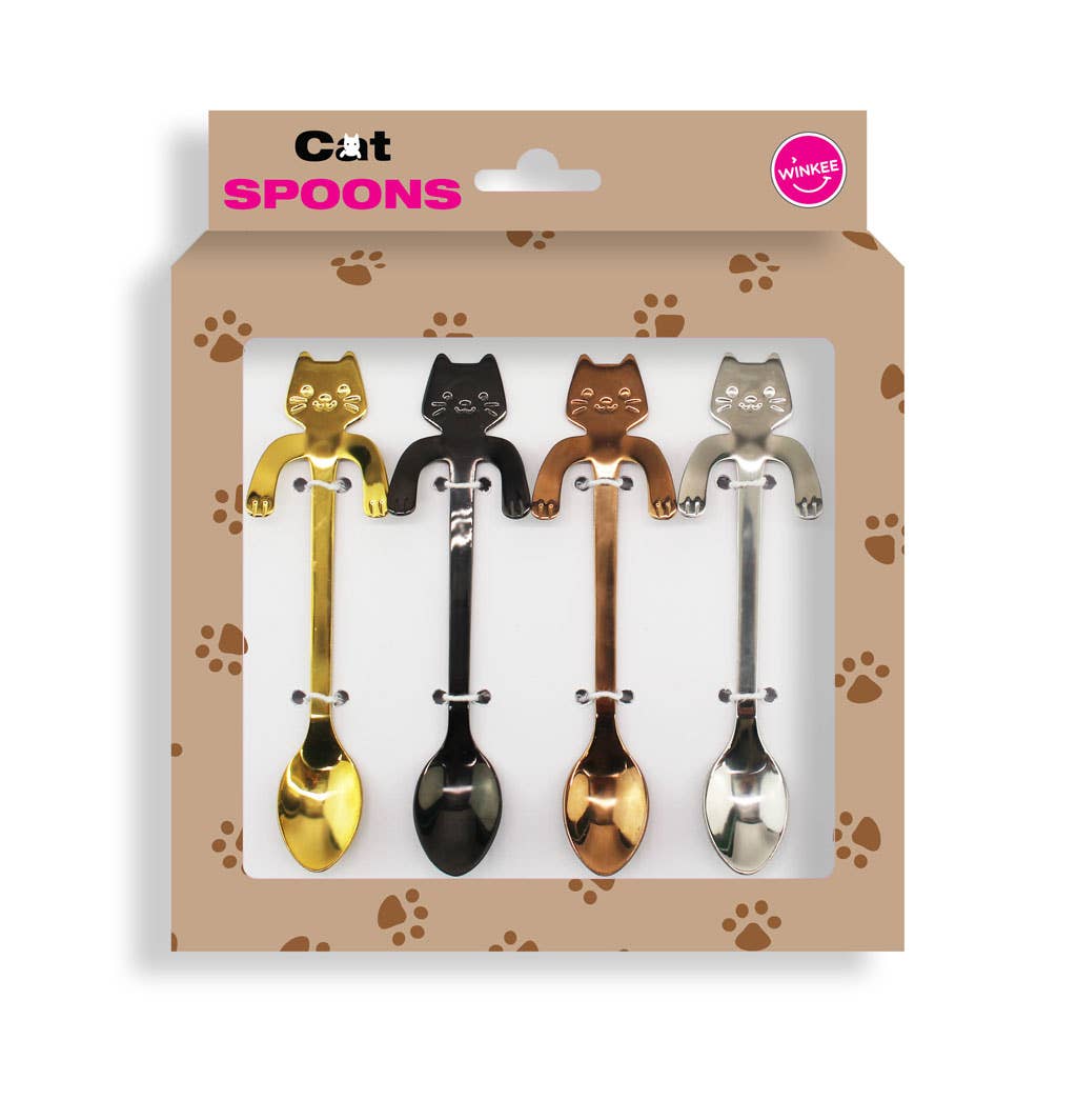Set de 4 cuillères à café Chat