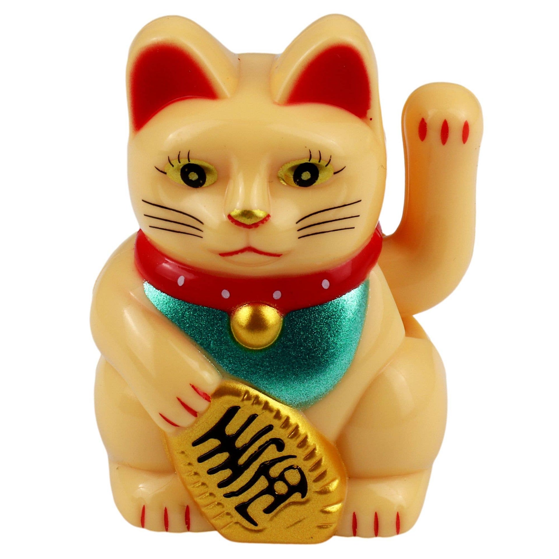 Mini Chat chanceux solaire beige 5cm