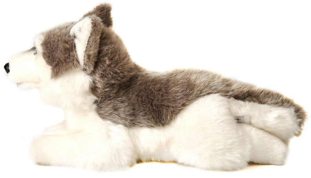 Peluche Husky gris, couché Uni Toys