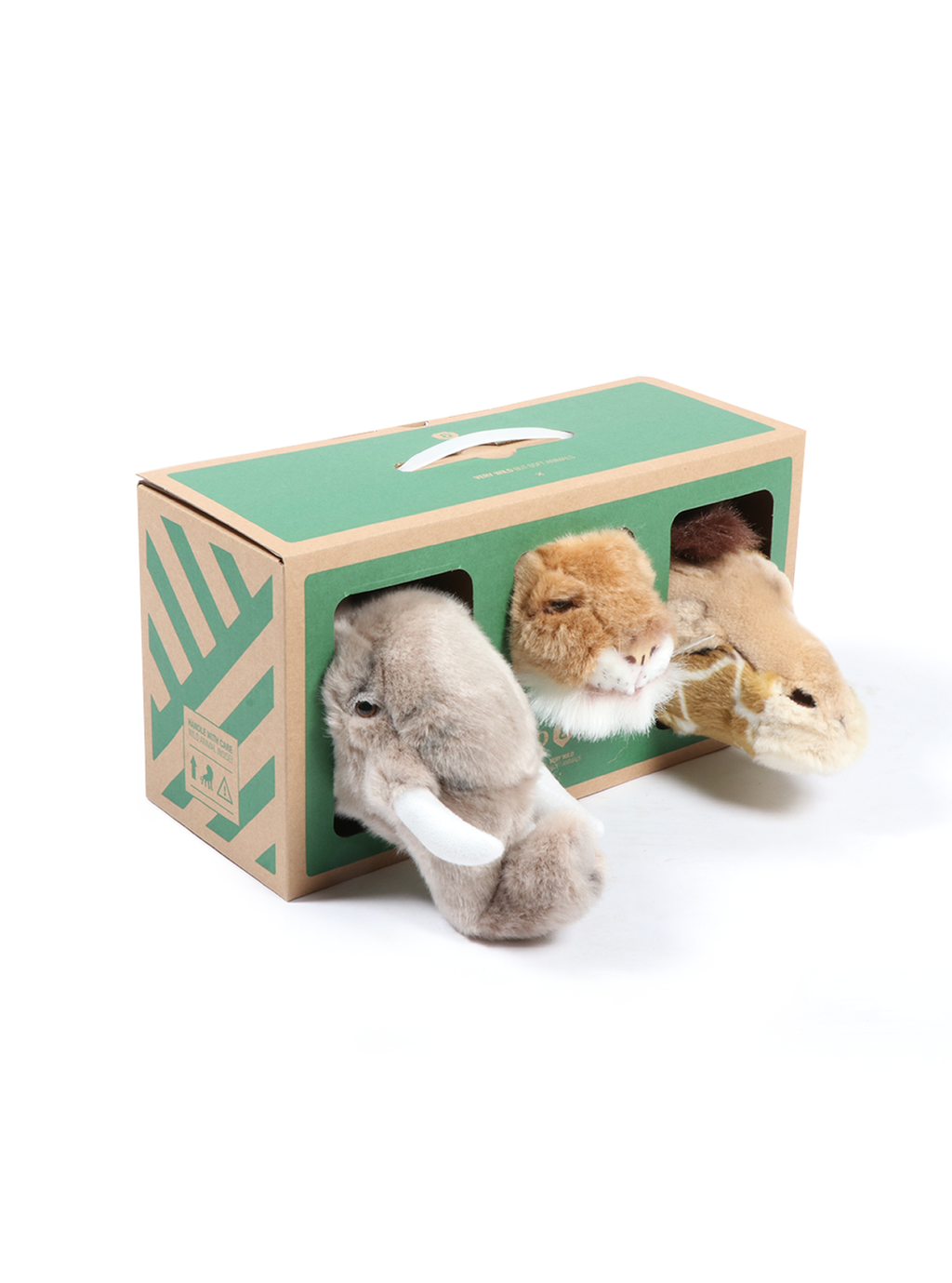 Mini Décoration Murale Peluche Têtes d'Animaux : Coffret Safari - Wild & Soft