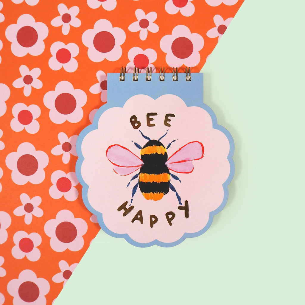 Carnet en forme d'abeille heureuse