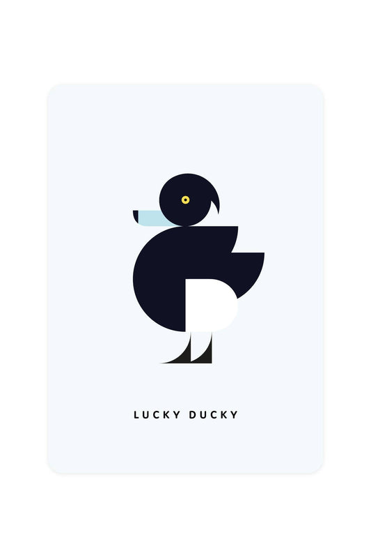 Carte postale avec canard tufté - Lucky Ducky