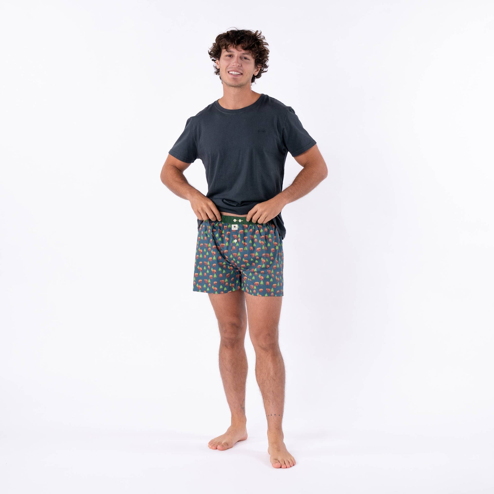 Caleçon en 100% Coton Biologique - Ours brun