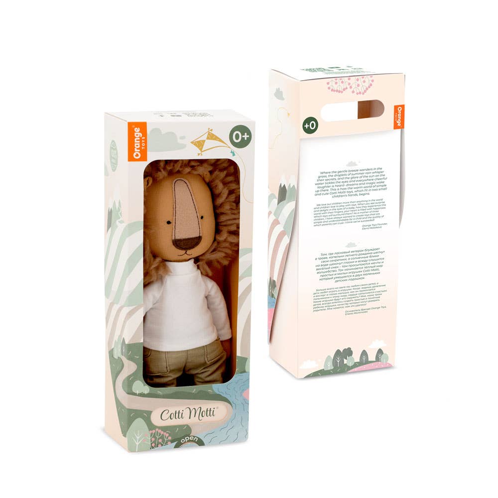 Peluche en coton, Cotti Motti, Simon le Lion (30cm)-0+