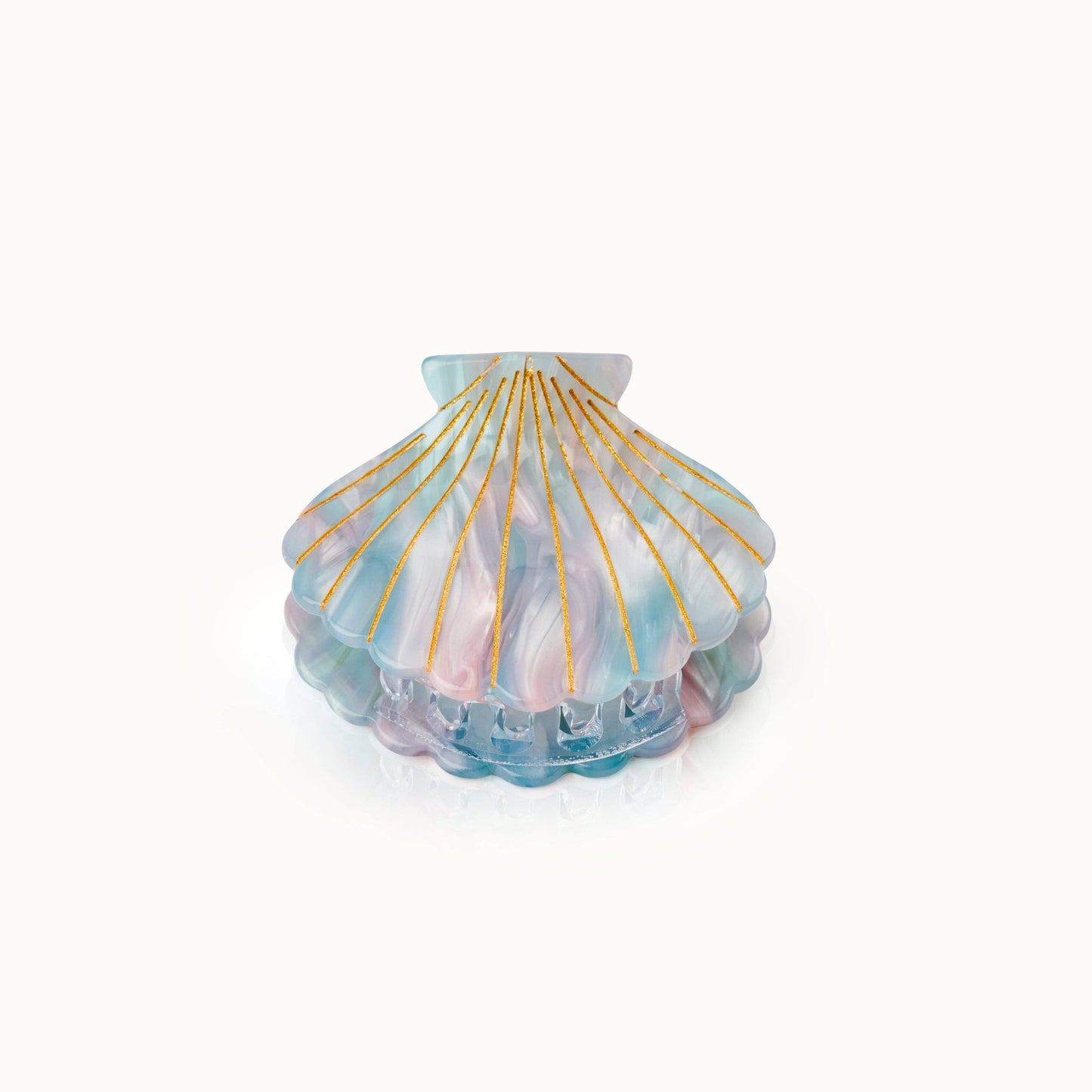 Pince à cheveux Coquillage bleu