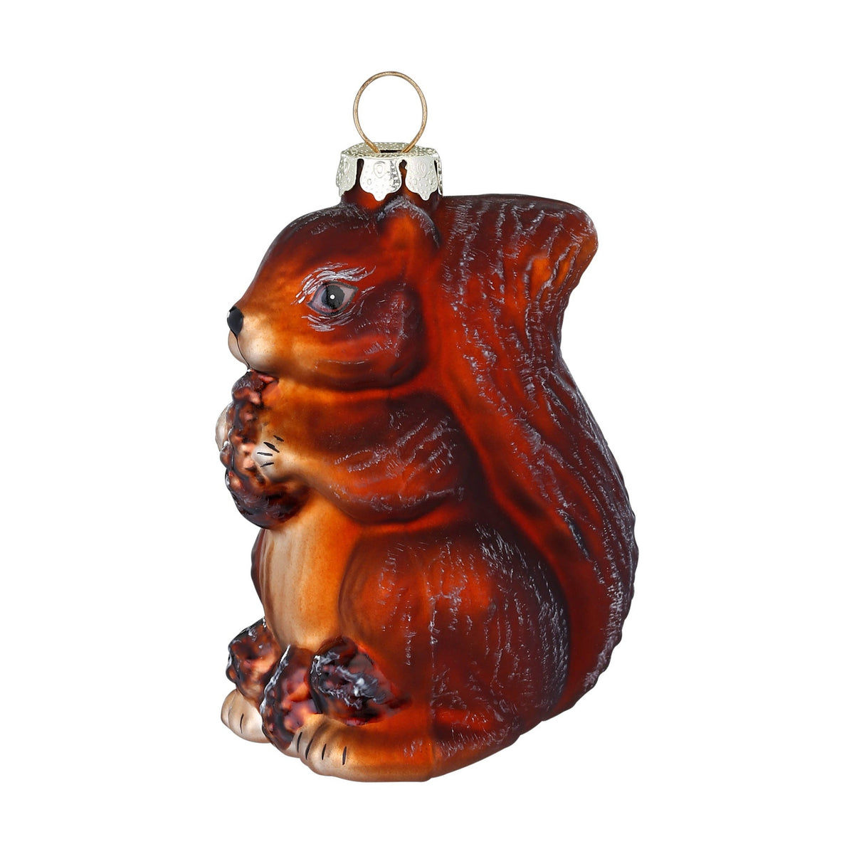 Ornement de Noël en verre, écureuil, 8 cm – Holly & Jolly