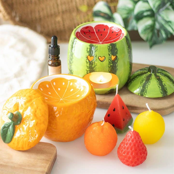 Ensemble de 3 bougies en forme d'orange