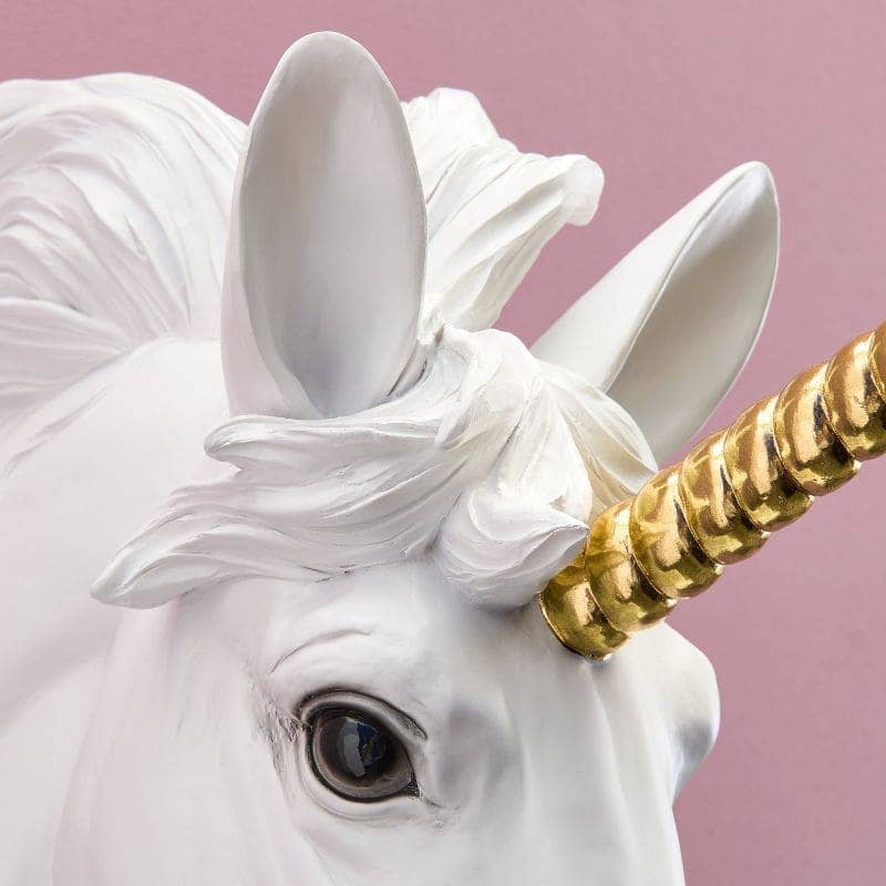 Applique murale Licorne Hugh Blanc-Or