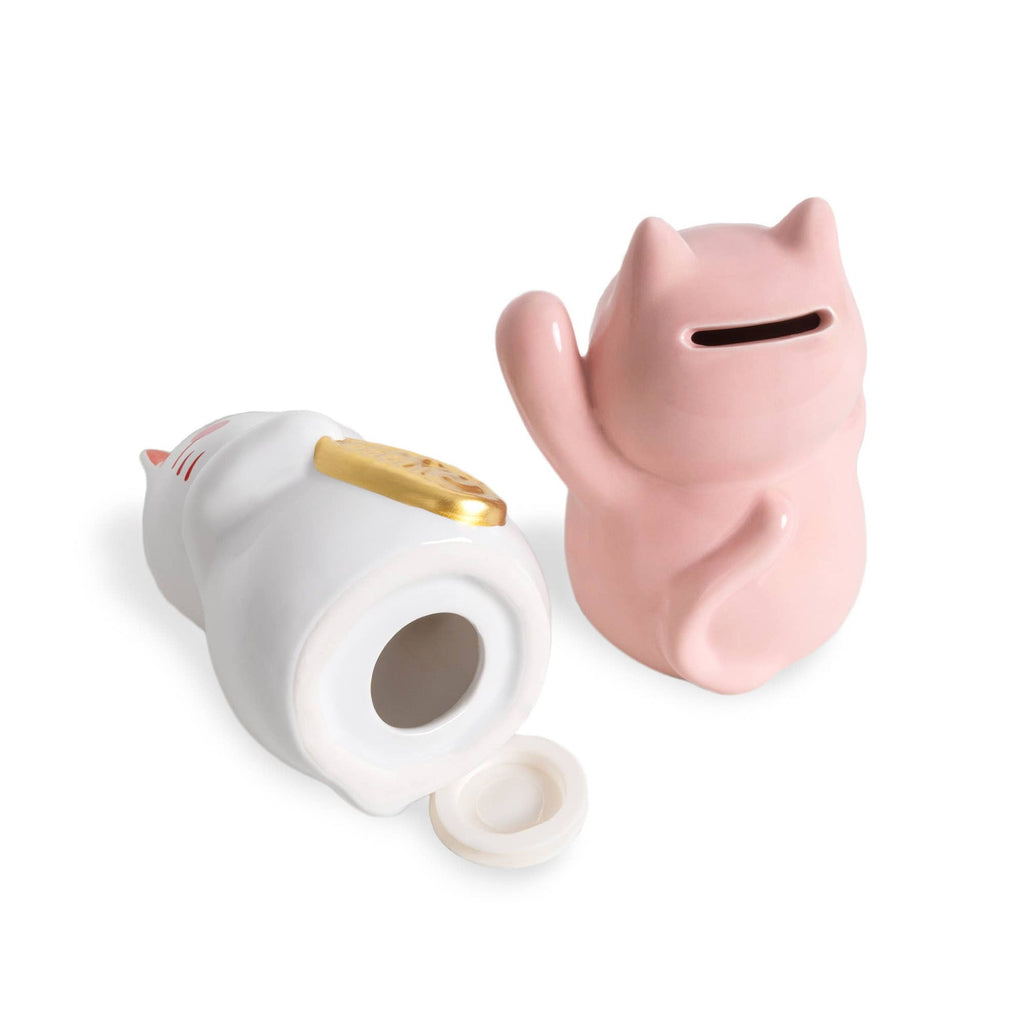 Tirelire Chat Chanceux Blanc Helio Ferretti Vue 4