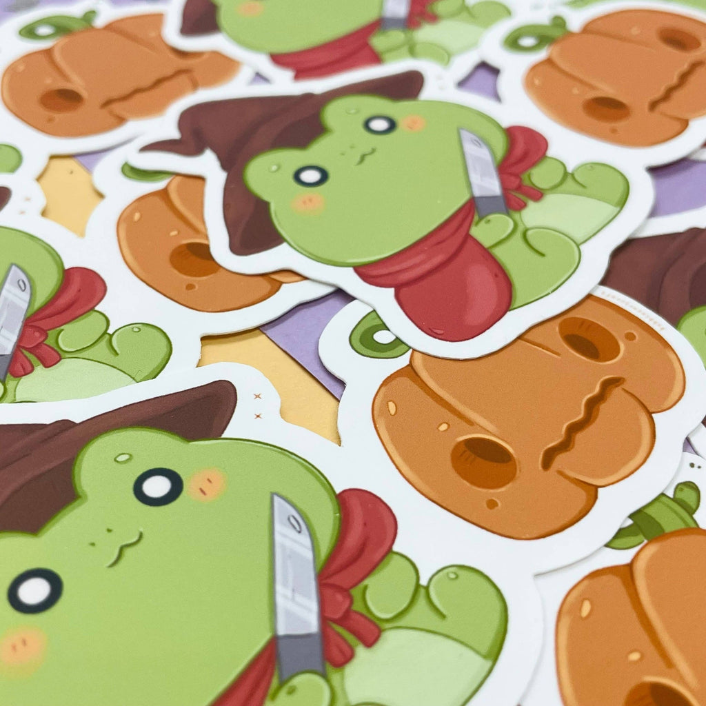 Pumpkin Frog Sticker
