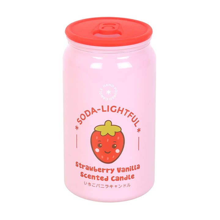 Bougie en forme de Canette parfumée fraise‑vanille