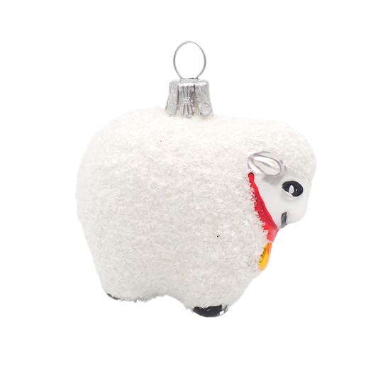 White Sheep Christmas Bauble