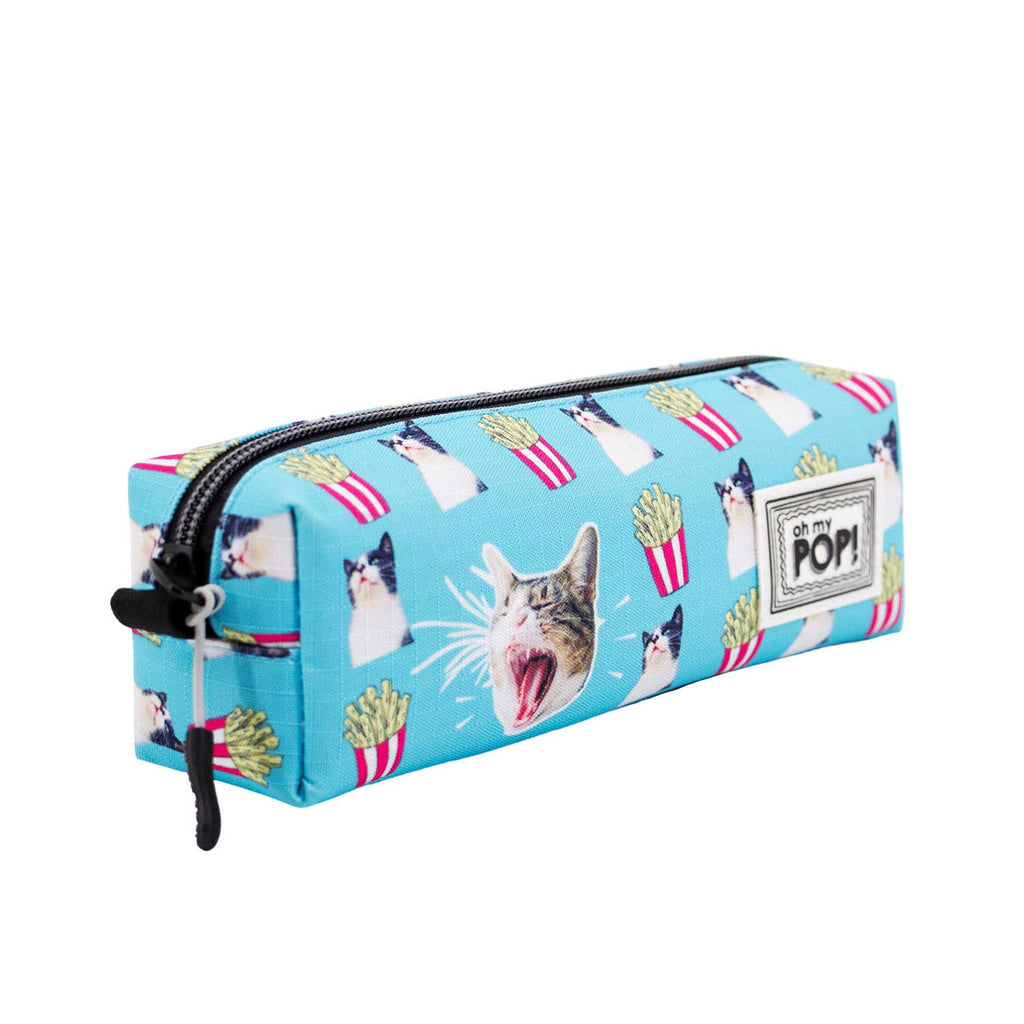 Oh My Pop! "Angry Cat" Square Pencil Case