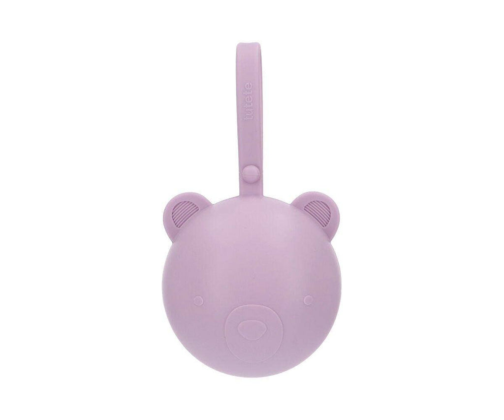 Porte-sucette en silicone Ours lilas - vue 4