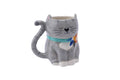 Mug 3D Chaton gris avec compartiment biscuit