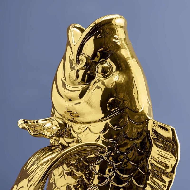 Sculpture/Vase Poisson Blubb doré