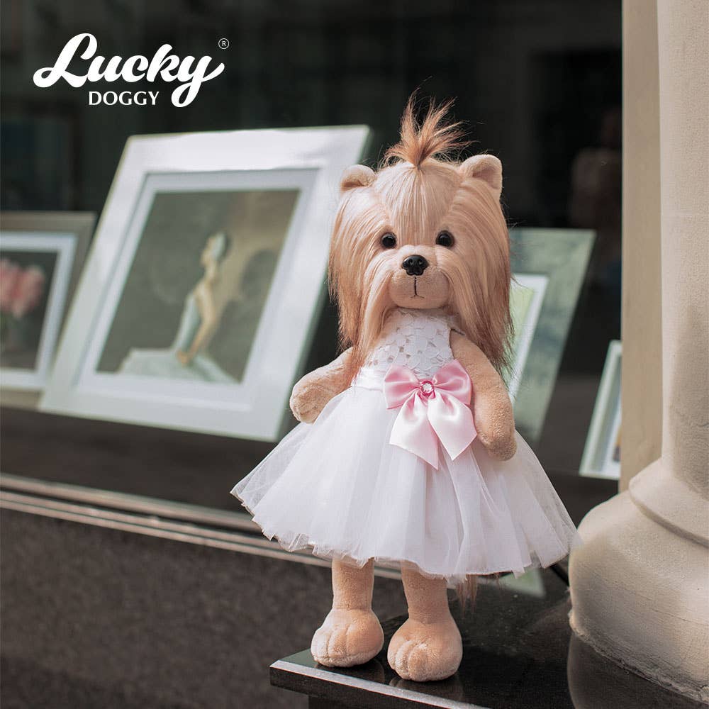Poupée chien Lucky Yoyo : Élégance-38cm
