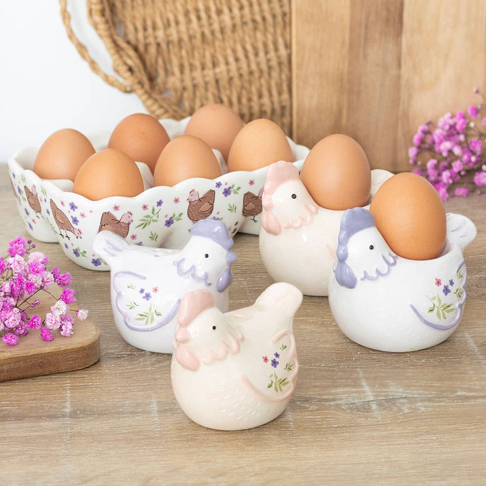 Coquetiers Poules Florales