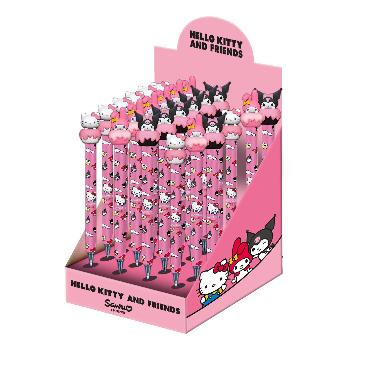 Présentoir 24 Unités Stylo Gel Effaçable Hello Kitty « Mix » – Rose