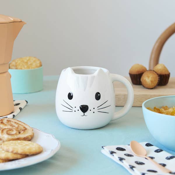 Mug Rond Chat blanc