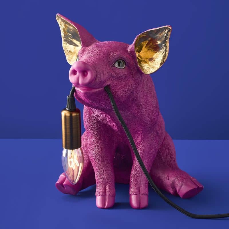 Lampe de table Cochon Rose