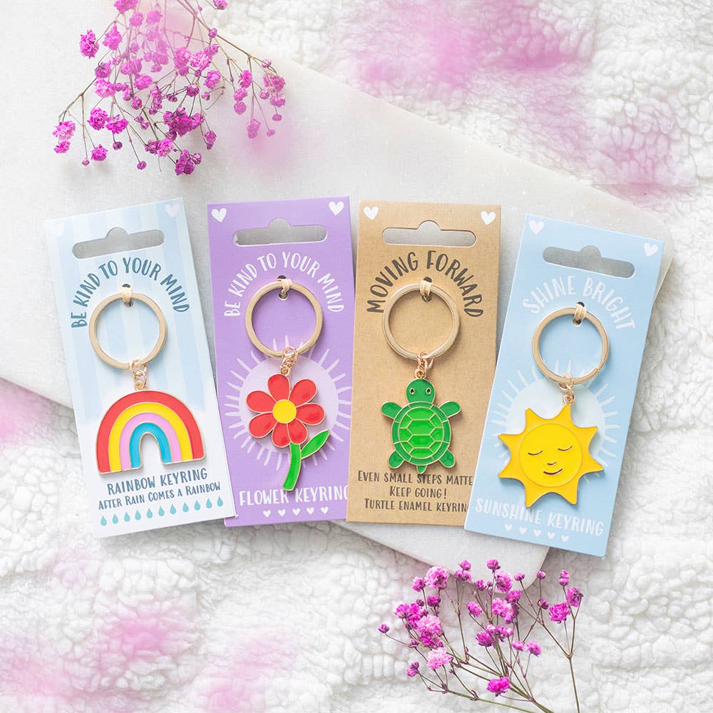 Porte-clés fleur « Prends soin de ton esprit »