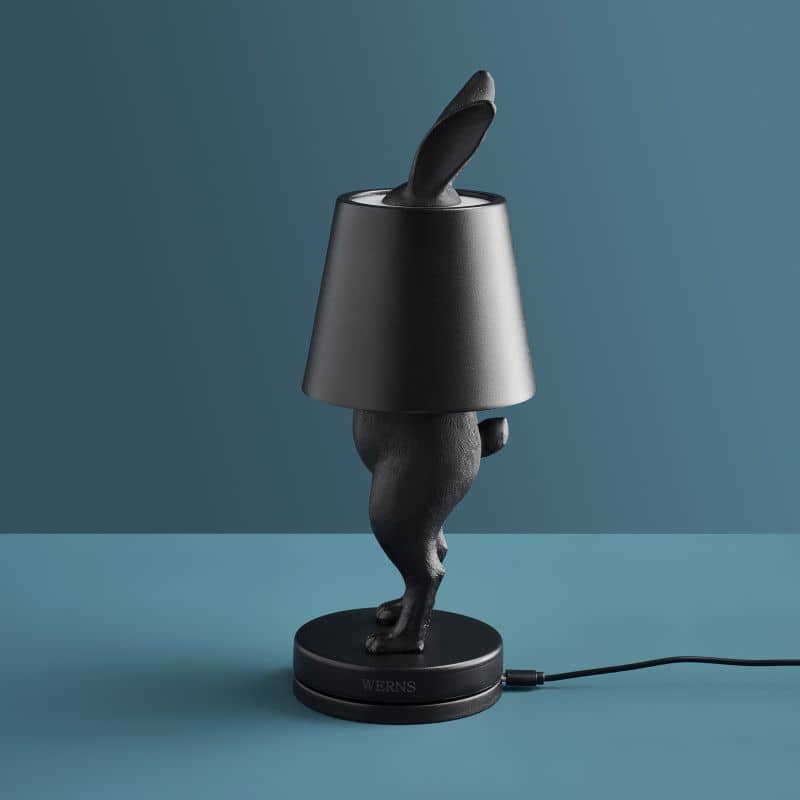 Lampe de table LED Lapin Hiding Rabbit, Noir