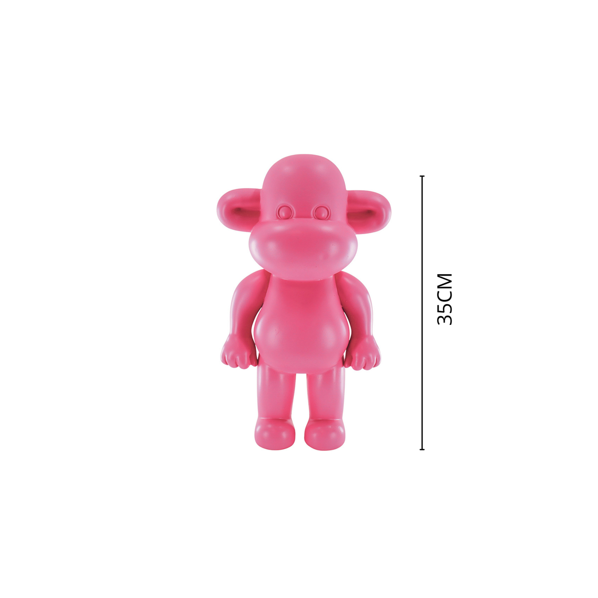 Ornement - Figurine Singe 'La Légende' - Résine de poly - Rose - 20,5x13,5x35cm