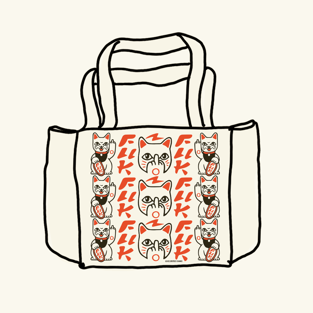 tote bag fuck you maneki neko heldbergs games 