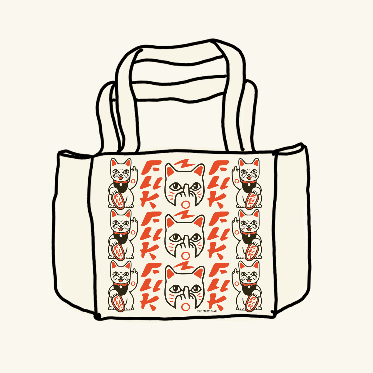 tote bag fuck you maneki neko heldbergs games 