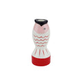 Bougeoir - Poisson - Rouge/Blanc/Rose - 7x7x16,5cm