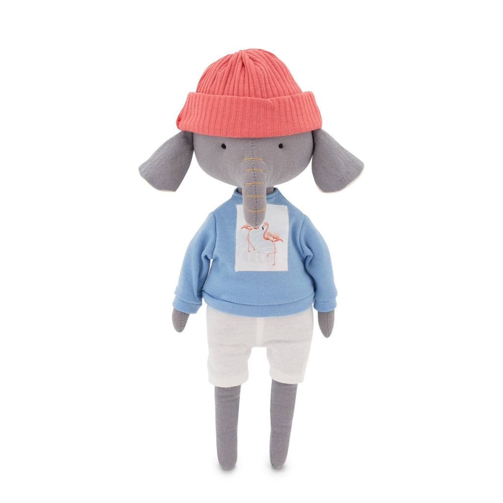 Alice the Elephant Plush with Blue T-shirt Outfit and Mermaid Tail - 29 cm