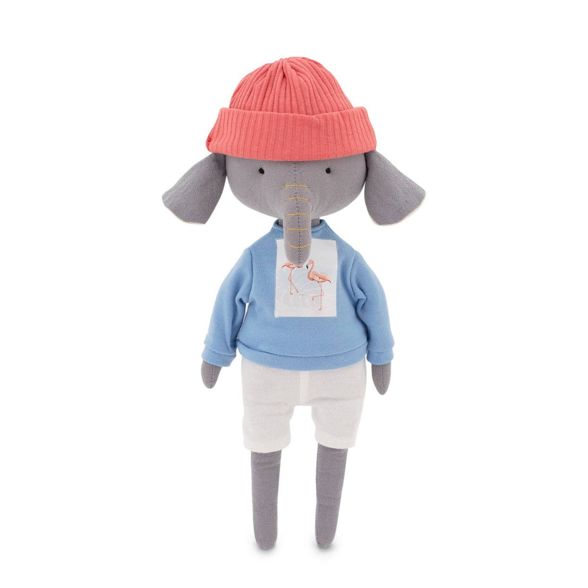 Alice the Elephant Plush with Blue T-shirt Outfit and Mermaid Tail - 29 cm