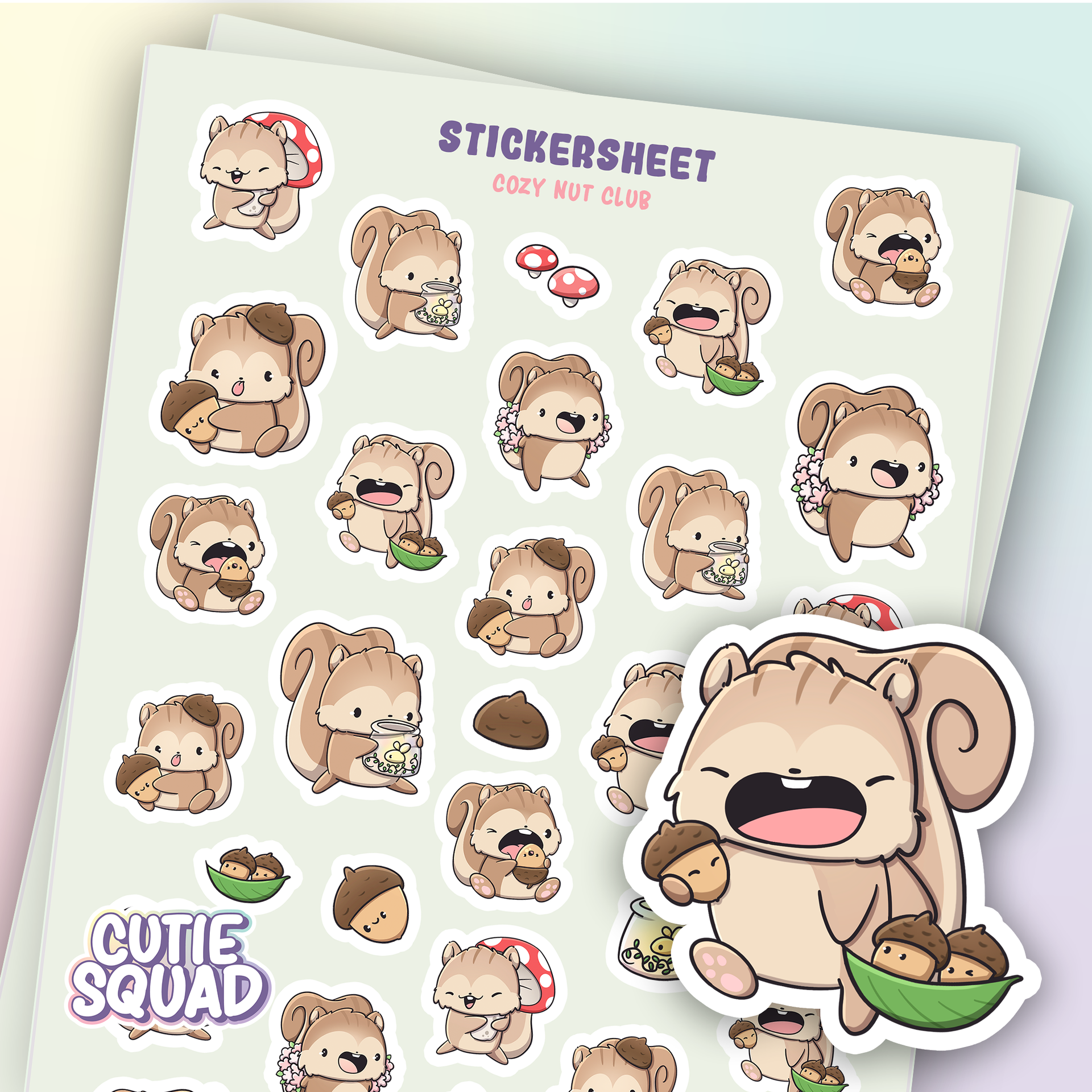 Planches d'autocollants Cozy Nut Club
