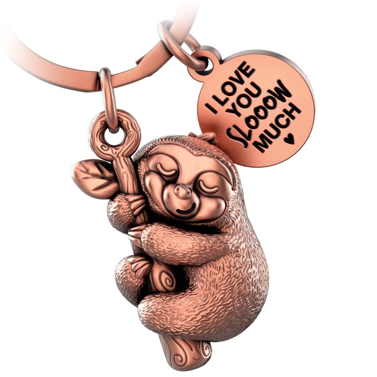 Porte-clés paresseux « I love you slooow much » « Dreamy » avec gravure - Joli porte-bonheur